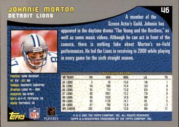 2001 Topps - Topps Collection #46 Johnnie Morton Back