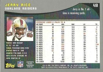 2001 Topps - Topps Collection #48 Jerry Rice Back