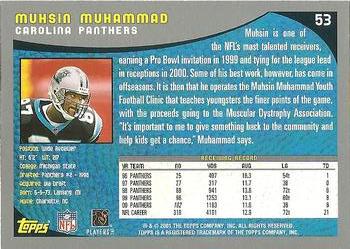 2001 Topps - Topps Collection #53 Muhsin Muhammad Back