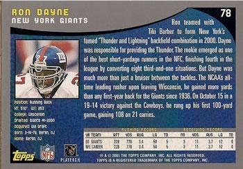 2001 Topps - Topps Collection #78 Ron Dayne Back