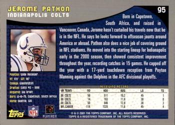 2001 Topps - Topps Collection #95 Jerome Pathon Back