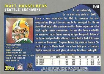 2001 Topps - Topps Collection #198 Matt Hasselbeck Back
