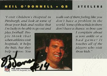 1992 Pro Line Portraits - Autographs #NNO Neil O'Donnell Back