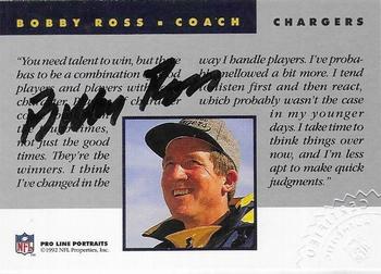 1992 Pro Line Portraits - Autographs #NNO Bobby Ross Back