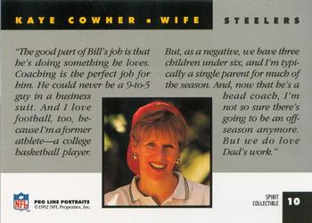 1992 Pro Line Portraits - Wives #10 Kaye Cowher Back