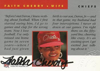 1992 Pro Line Portraits - Wives Autographs #NNO Faith Cherry Back