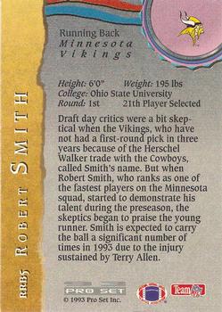 1993 Pro Set - Rookie Running Backs #RRB5 Robert Smith Back