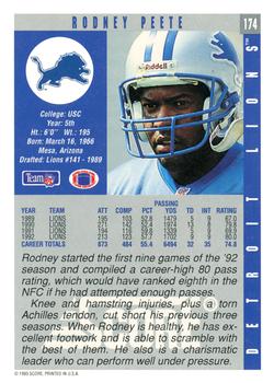 1993 Score #174 Rodney Peete Back