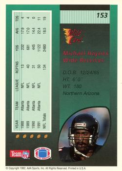 1992 Wild Card - 10 Stripe #153 Michael Haynes Back