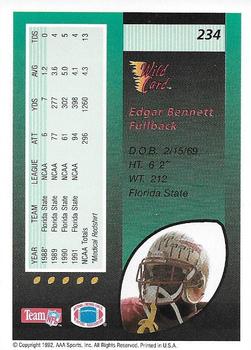 1992 Wild Card - 100 Stripe #234 Edgar Bennett Back