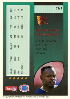 1992 Wild Card - 1000 Stripe #161 Emmitt Smith Back