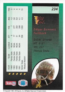 1992 Wild Card - 1000 Stripe #234 Edgar Bennett Back