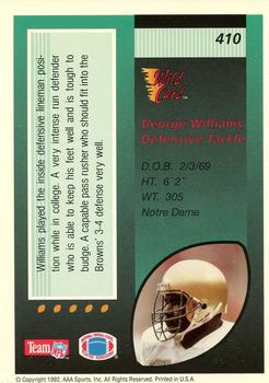 1992 Wild Card - 1000 Stripe #410 George Williams Back