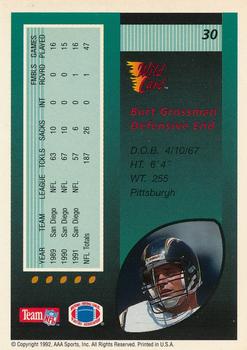 1992 Wild Card - 20 Stripe #30 Burt Grossman Back