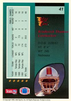 1992 Wild Card - 20 Stripe #41 Broderick Thomas Back