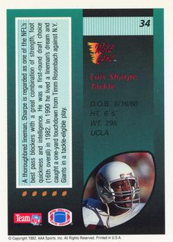 1992 Wild Card - 5 Stripe #34 Luis Sharpe Back