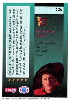 1992 Wild Card - 50 Stripe #126 Pat Harlow Back