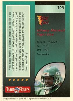 1992 Wild Card - 50 Stripe #393 Johnny Mitchell Back
