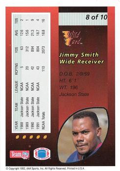 1992 Wild Card - Red Hot Rookies 20 Stripe #8 Jimmy Smith Back