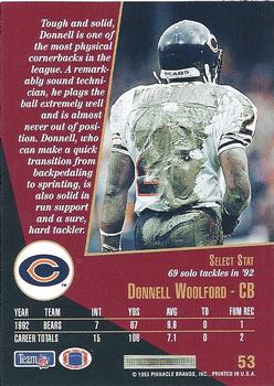 1993 Select #53 Donnell Woolford Back