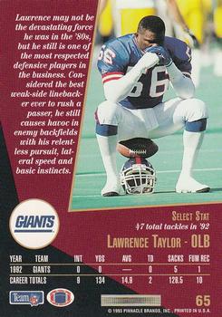 1993 Select #65 Lawrence Taylor Back