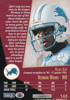 1993 Select #148 Herman Moore Back