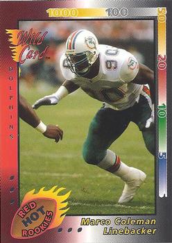 1992 Wild Card - Red Hot Rookies Silver #13 Marco Coleman Front