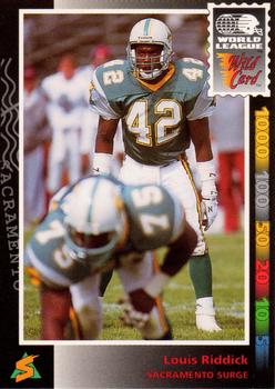 1992 Wild Card WLAF #56 Louis Riddick Front