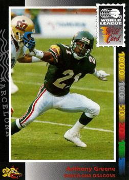 1992 Wild Card WLAF #132 Anthony Greene Front