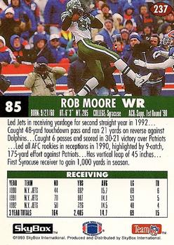 1993 SkyBox Impact #237 Rob Moore Back