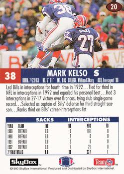 1993 SkyBox Impact #20 Mark Kelso Back
