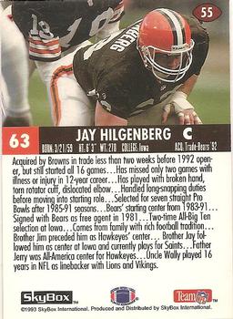 1993 SkyBox Impact #55 Jay Hilgenberg Back