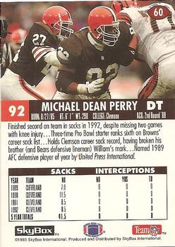 1993 SkyBox Impact #60 Michael Dean Perry Back