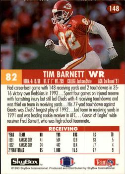 1993 SkyBox Impact #148 Tim Barnett Back