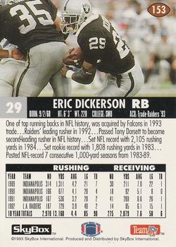1993 SkyBox Impact #153 Eric Dickerson Back