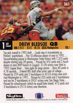 1993 SkyBox Impact #361 Drew Bledsoe Back