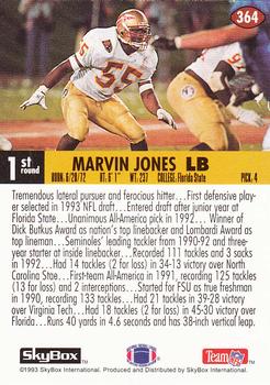 1993 SkyBox Impact #364 Marvin Jones Back
