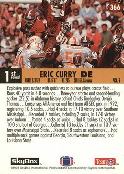 1993 SkyBox Impact #366 Eric Curry Back