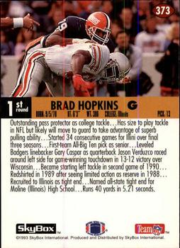 1993 SkyBox Impact #373 Brad Hopkins Back