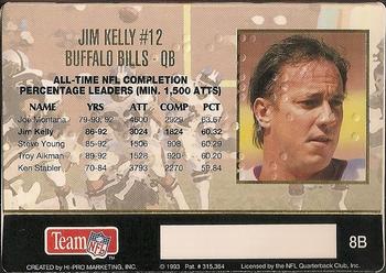 1993 Action Packed - Quarterback Club Braille #8B Jim Kelly Back