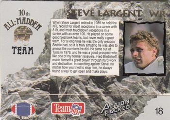 1993 Action Packed All-Madden #18 Steve Largent Back