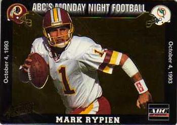 1993 Action Packed Monday Night Football #17 Mark Rypien Front