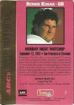 1993 Action Packed Monday Night Football #7 Bernie Kosar Back