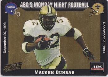 1993 Action Packed Monday Night Football #70 Vaughn Dunbar Front