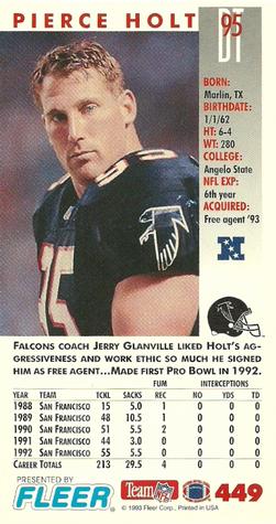 1993 GameDay #449 Pierce Holt Back