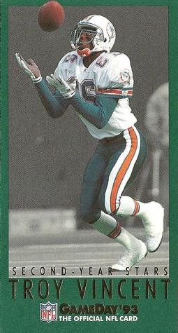 1993 GameDay - Second Year Stars #9 Troy Vincent Front