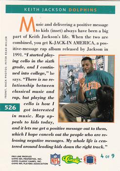 1993 Pro Line Profiles #526 Keith Jackson Back