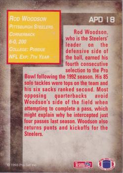 1993 Pro Set Power - All-Power Defense Gold #APD18 Rod Woodson Back