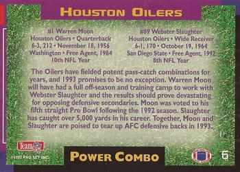 1993 Pro Set Power - Combos #6 Warren Moon / Webster Slaughter Back