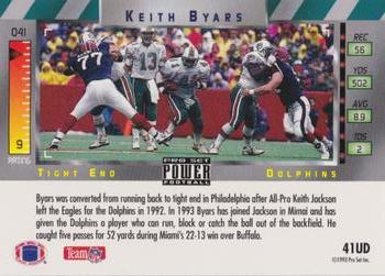 1993 Pro Set Power - Gold #41UD Keith Byars Back